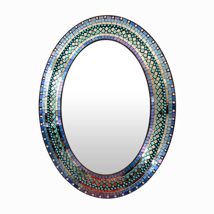 oval mosaic wall mirror by Home Gift Warehouse