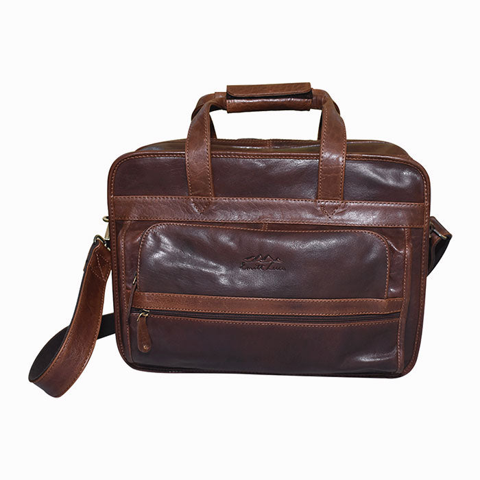 leather laptop bag in brown color by Home Gift Warehouse