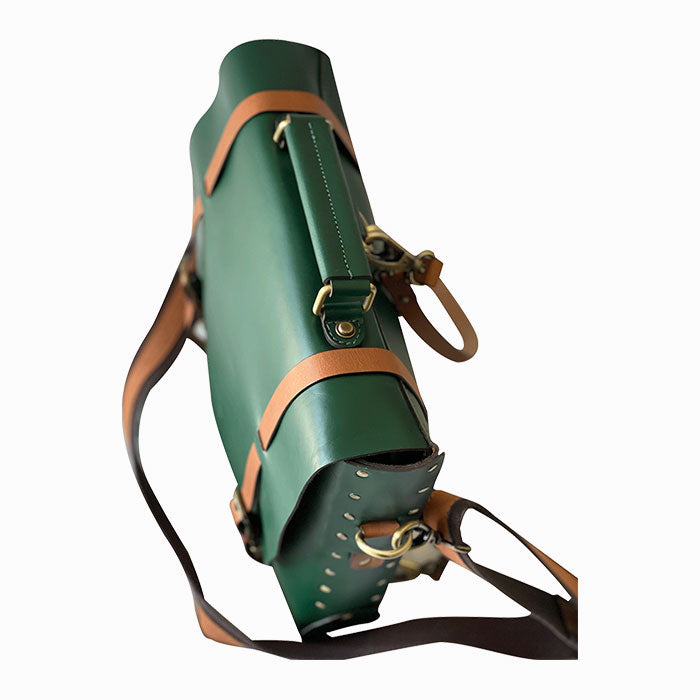 Full Grain Leather Messenger Laptop Bag for men & women in Green Color