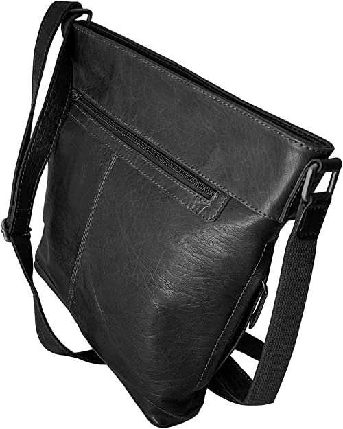 Unisex Full Grain Leather Sling Bag Mens Genuine Leather Chest Bag