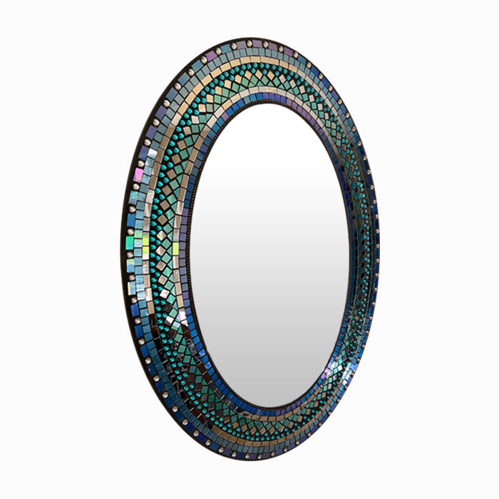 Home Gift Warehouse oval shaped mosaic mirror